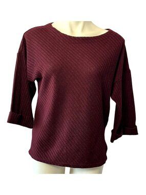Red by BKE Ribbed Sweater - Burgundy Beauty - M